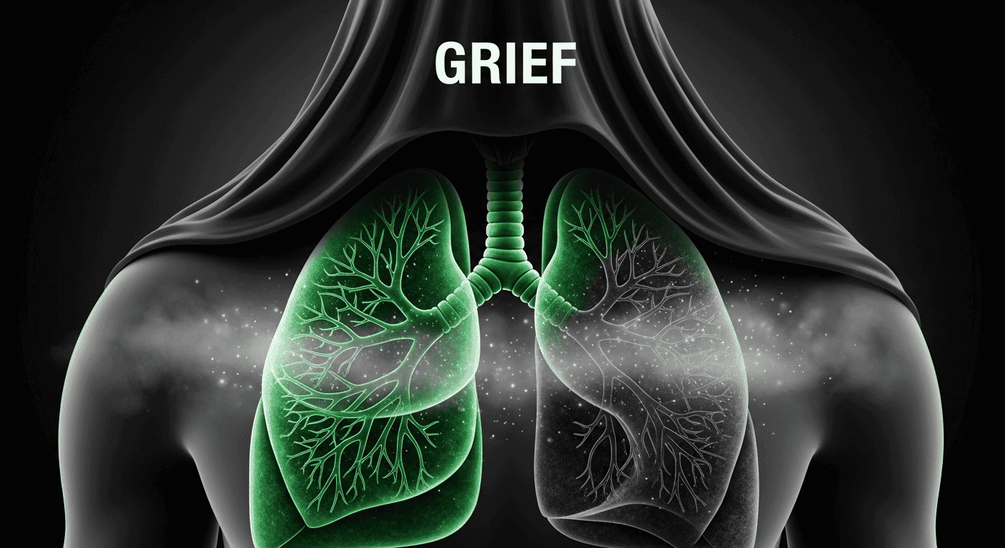 A conceptual image showing how spicy taste creates "air energy" that fuels the interconnected system of the lungs, large intestine, and nose.