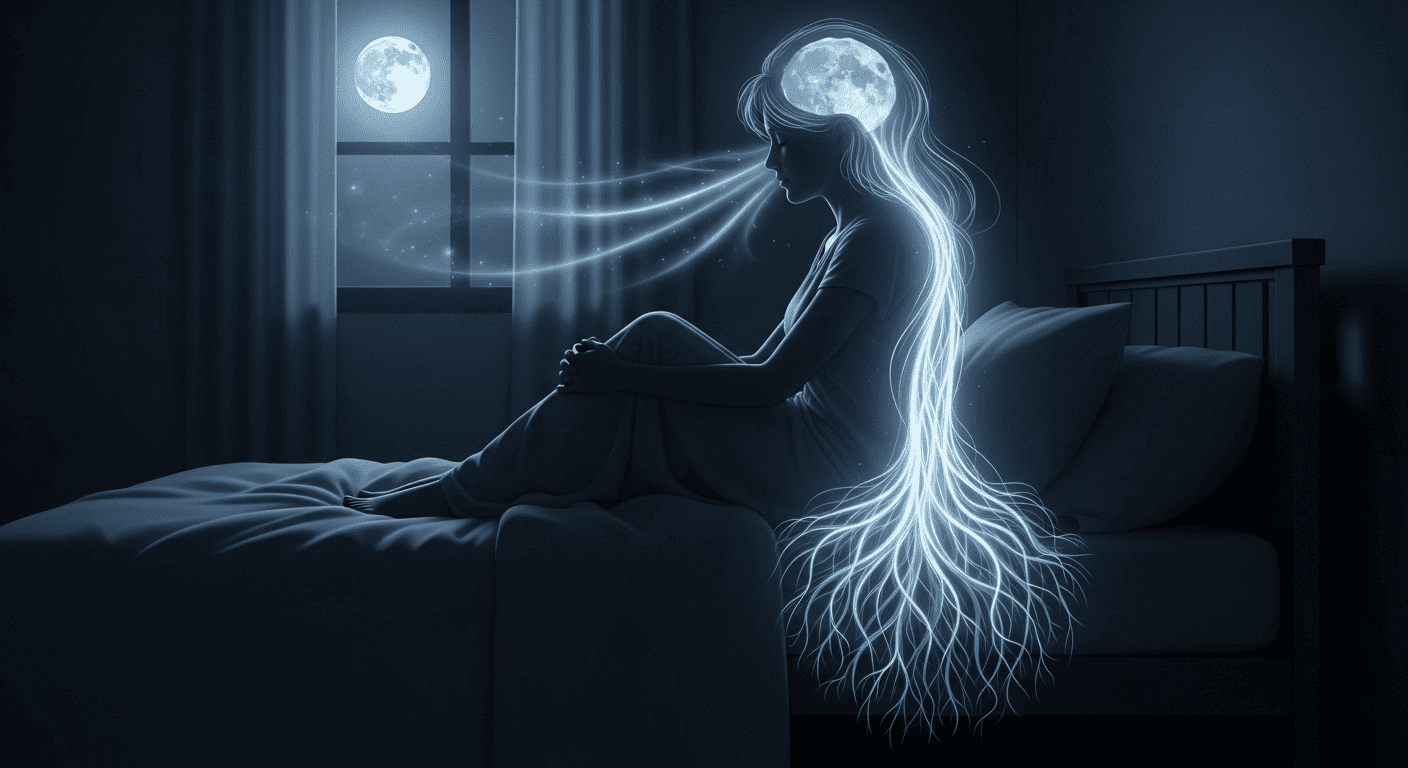 A person sleeping peacefully while sitting, symbolizing how restful sleep nourishes hair roots and prevents hair fall.