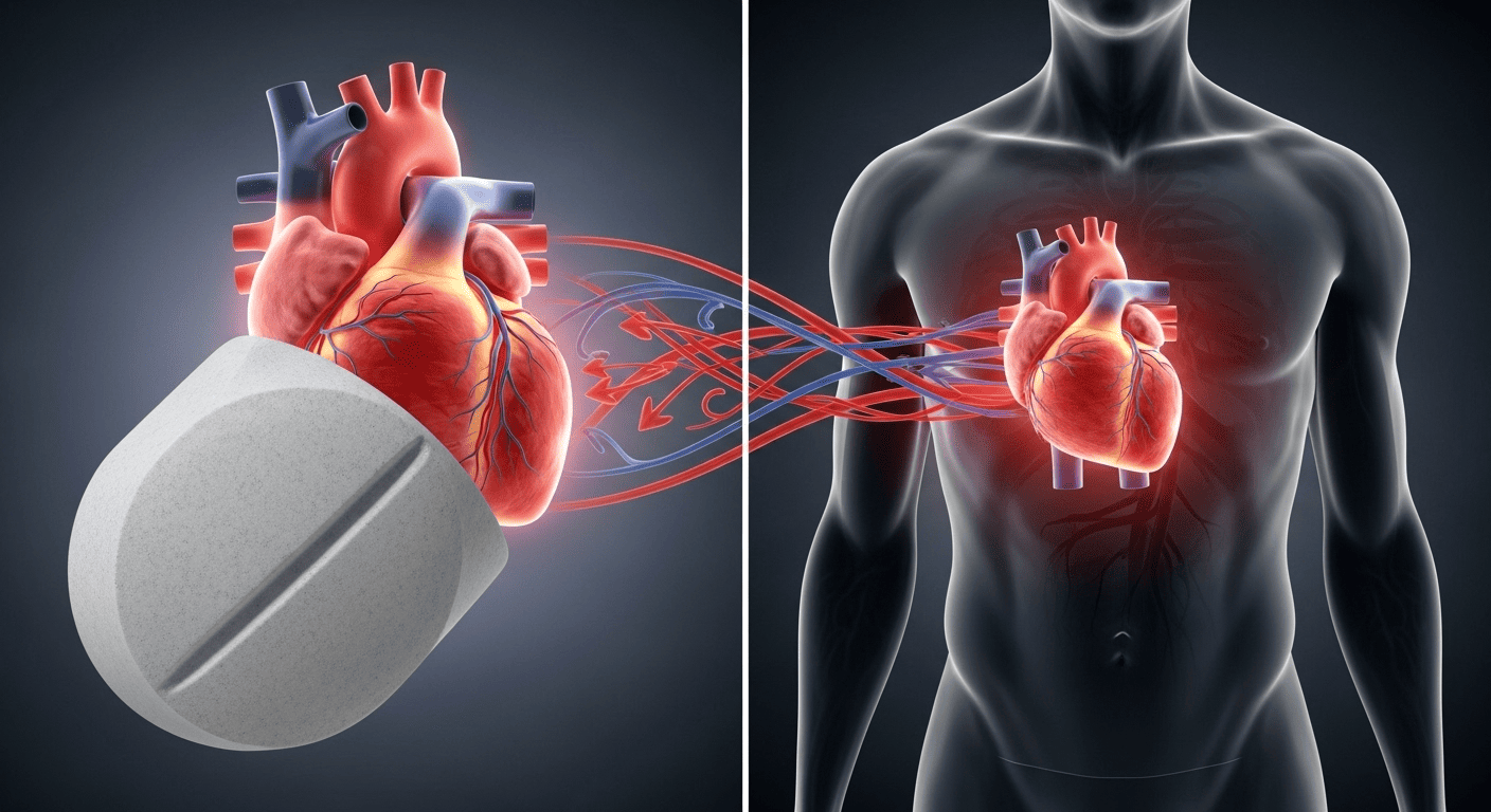  A comparison of a heart being suppressed by medication versus a heart being allowed to heal the body naturally.