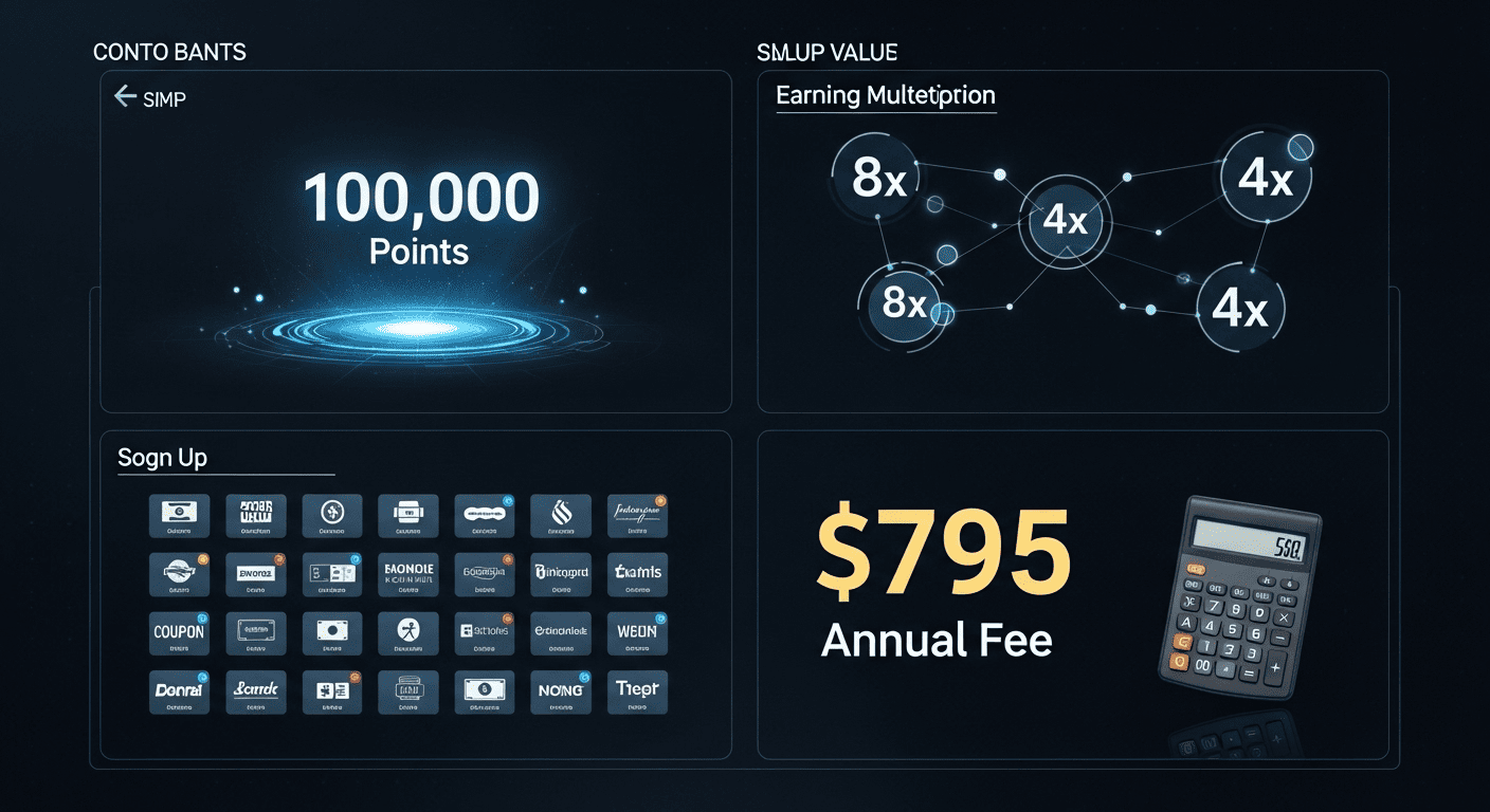  A dashboard breaking down the key features of the new Chase Sapphire Reserve, including its sign-up bonus, earnings, complex credits, and high annual fee