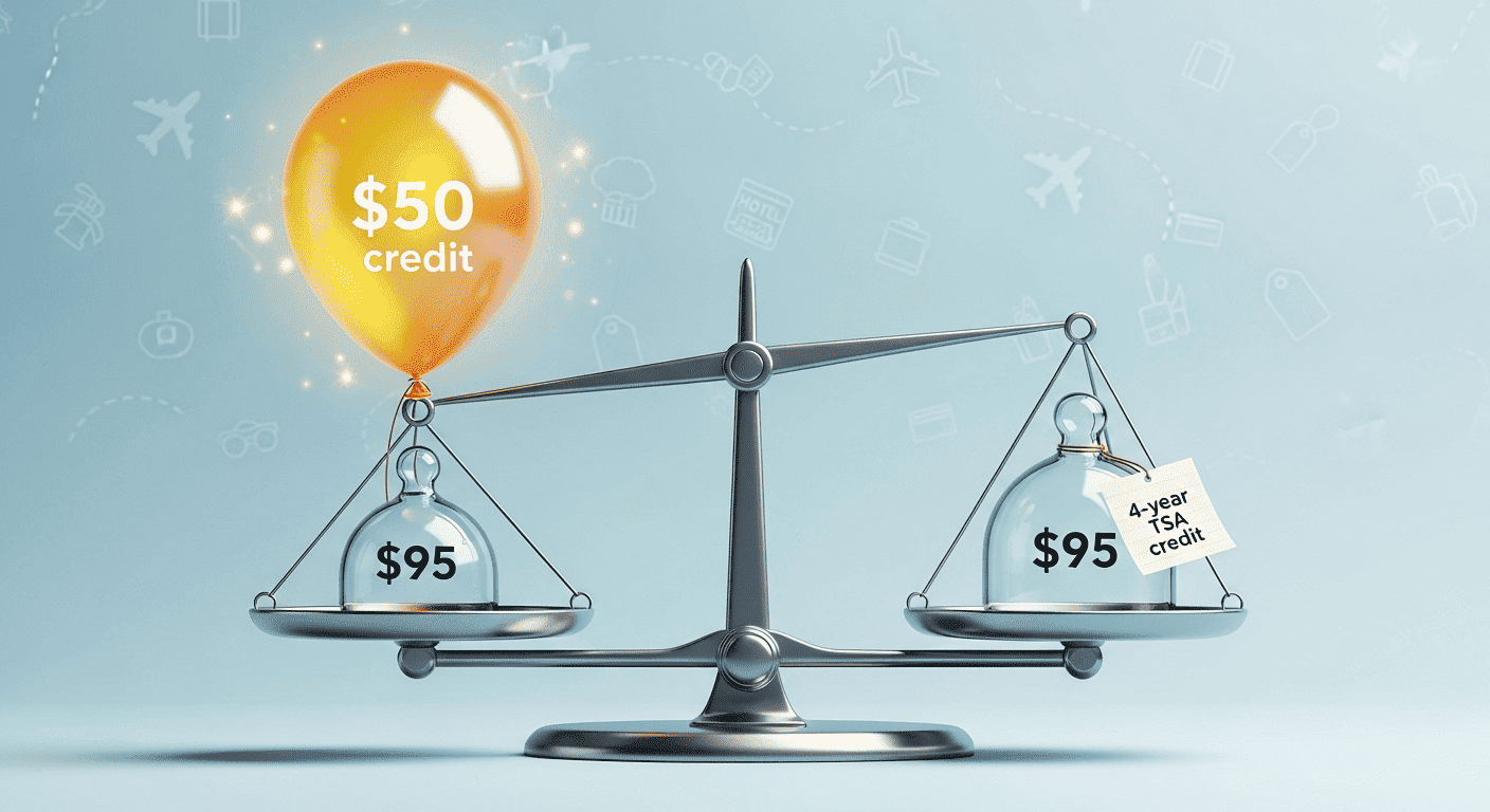 A visual balance comparison showing how the Chase Sapphire Preferred's annual hotel credit effectively reduces its cost compared to the Capital One Venture's less frequent travel credit.